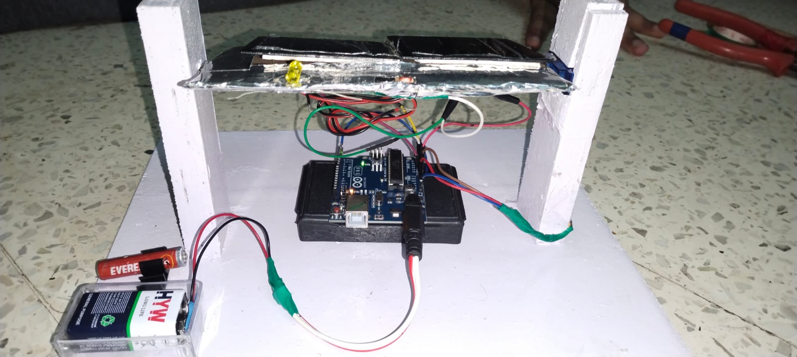 Arduino Uno control unit and wiring setup
